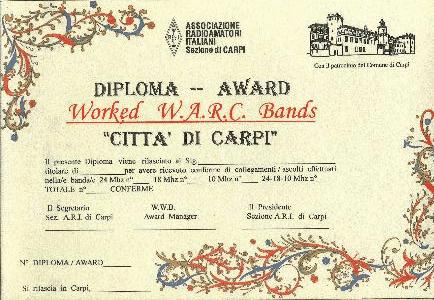 Diploma città di Carpi