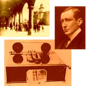 Guglielmo Marconi, una sua radio e la Piazza Martiri a Carpi